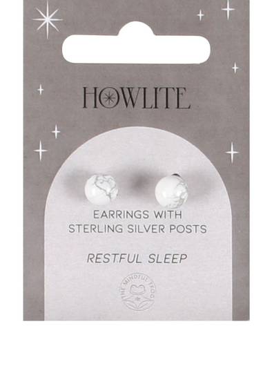 Sterling Silver Howlite Crystal Ear Studs